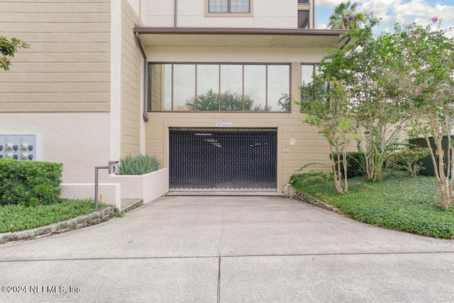 view of garage