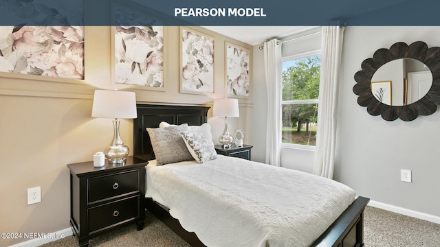 view of carpeted bedroom