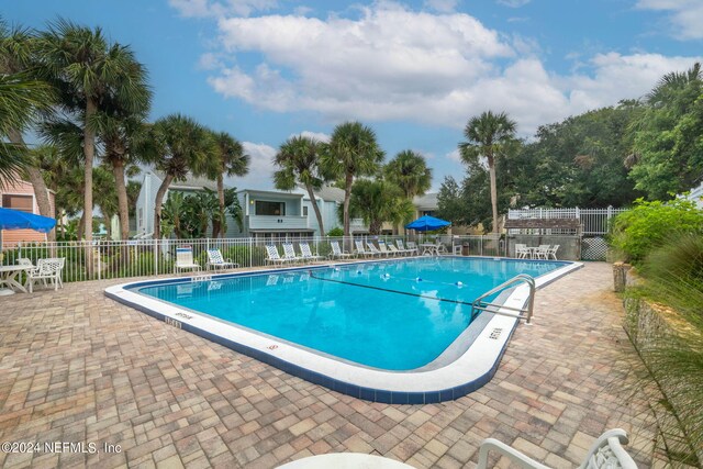 view of pool featuring a patio area