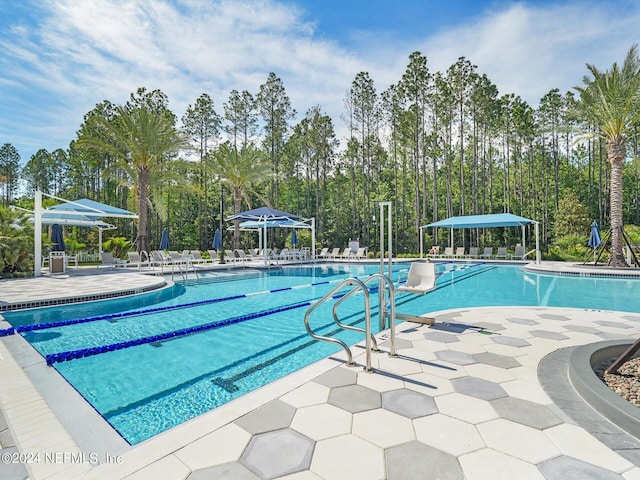 community pool featuring a patio area