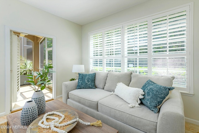 living room featuring plenty of natural light