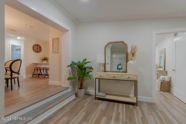 hall featuring light hardwood / wood-style floors