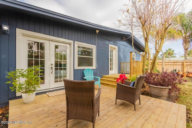 deck with french doors