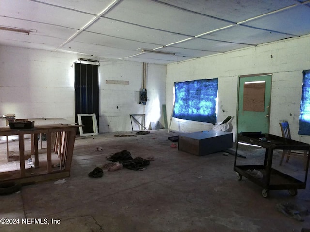 interior space with concrete flooring