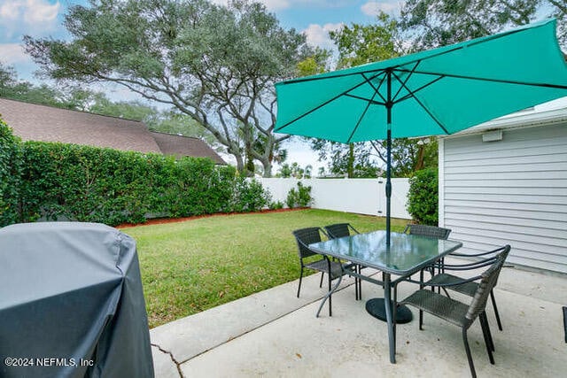 view of patio with area for grilling