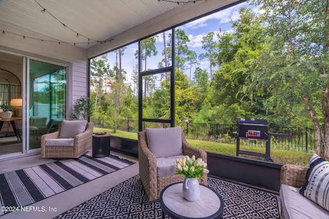 view of sunroom