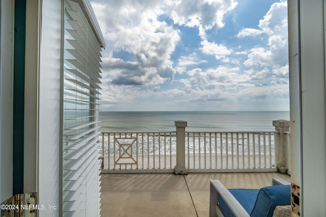 balcony with a water view