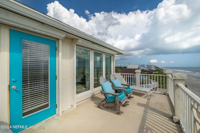 balcony with a water view