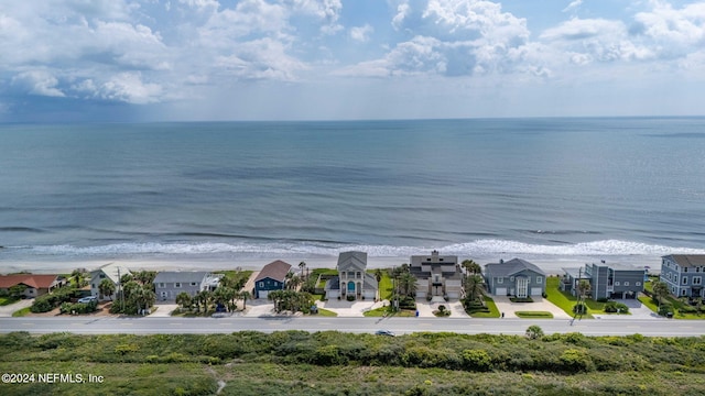 aerial view with a residential view and a water view