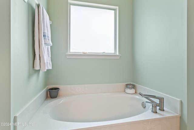 bathroom featuring a washtub