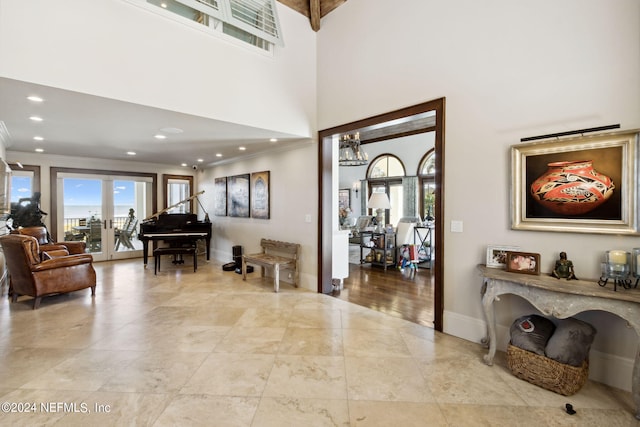 901 Ponte Vedra Blvd, Ponte Vedra Beach, FL 32082 - entrance foyer featuring a notable chandelier, recessed lighting, ornamental molding, and baseboards