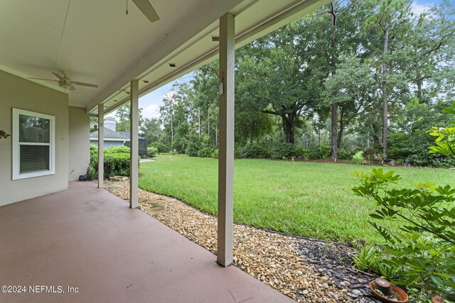 view of patio / terrace with ceiling fan