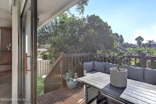 deck featuring an outdoor hangout area