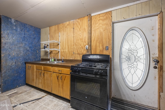 kitchen with gas stove and sink