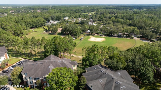 aerial view with a forest view