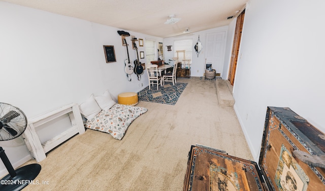 interior space featuring carpet flooring