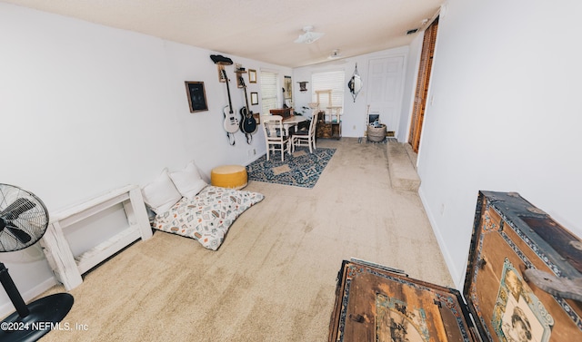 interior space with carpet floors and baseboards