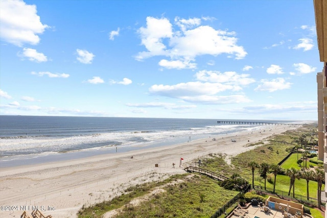 view of water feature featuring a view of the beach