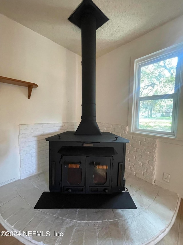 details with a wood stove