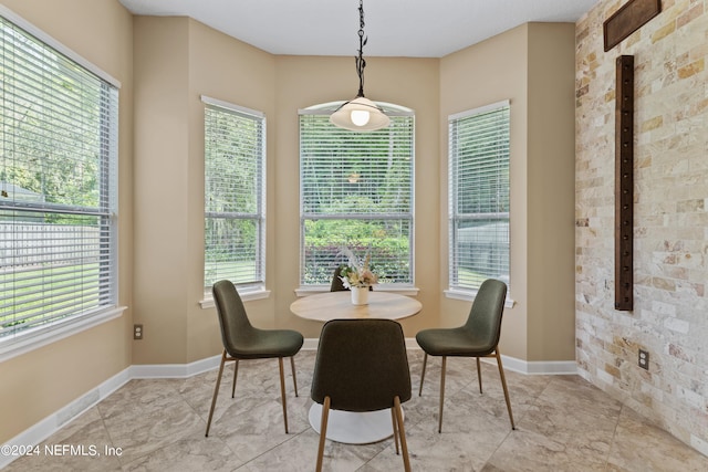 dining area with a wealth of natural light