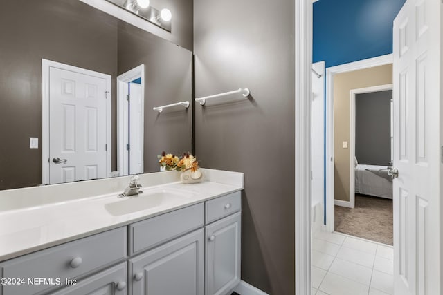 bathroom featuring vanity and tile patterned floors