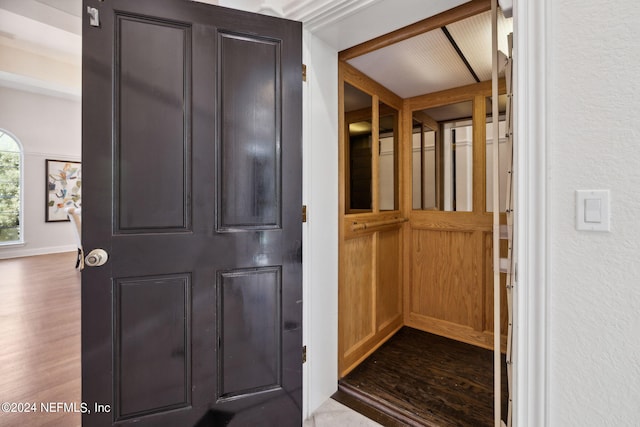 interior space with hardwood / wood-style flooring