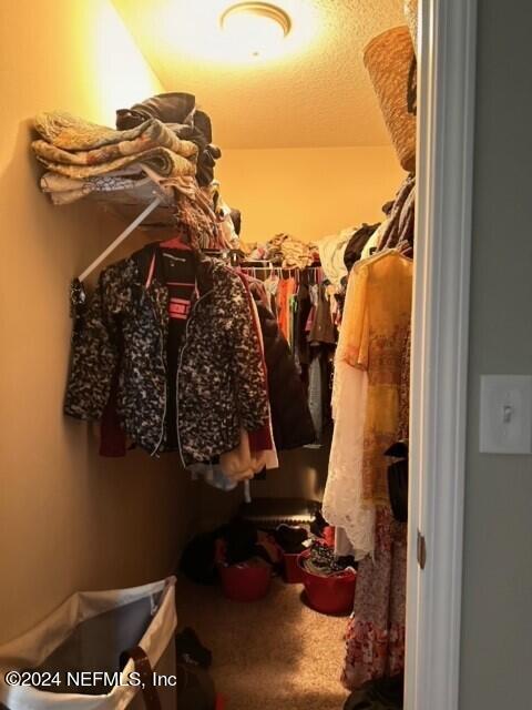 walk in closet featuring carpet