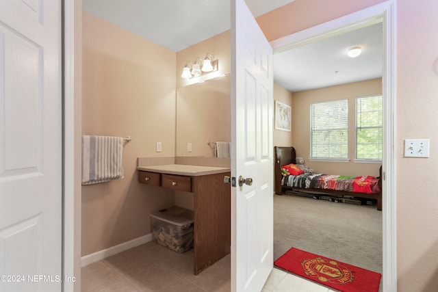 bathroom featuring vanity and tile patterned floors