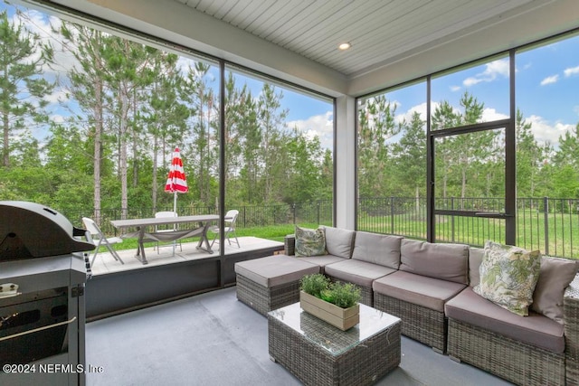 view of sunroom