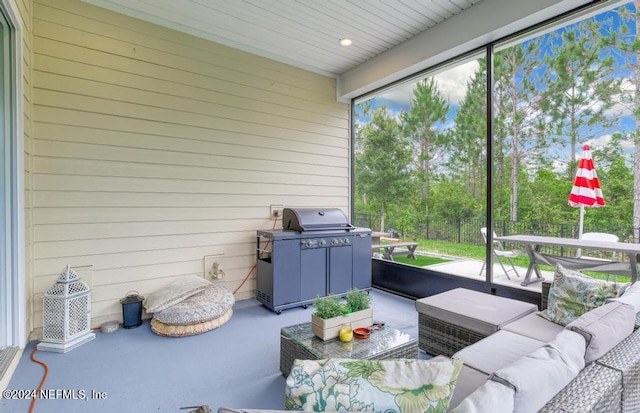 view of sunroom