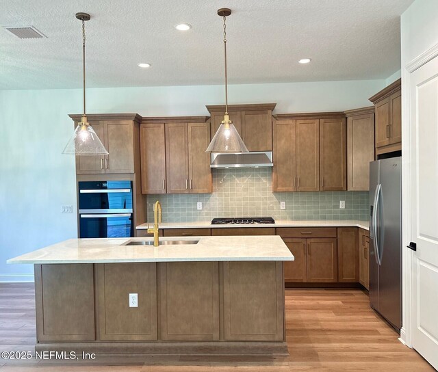63 Oakmoss Dr, Saint Johns, FL 32259 - kitchen featuring a sink, stainless steel appliances, light wood-type flooring, and visible vents