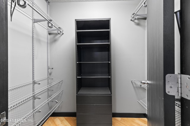 spacious closet with light wood-type flooring