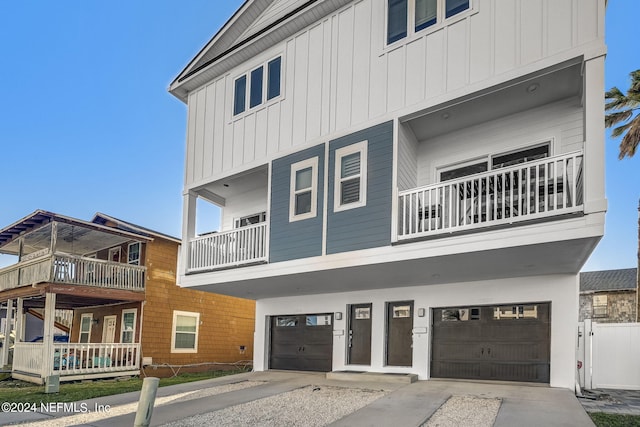 exterior space featuring a garage