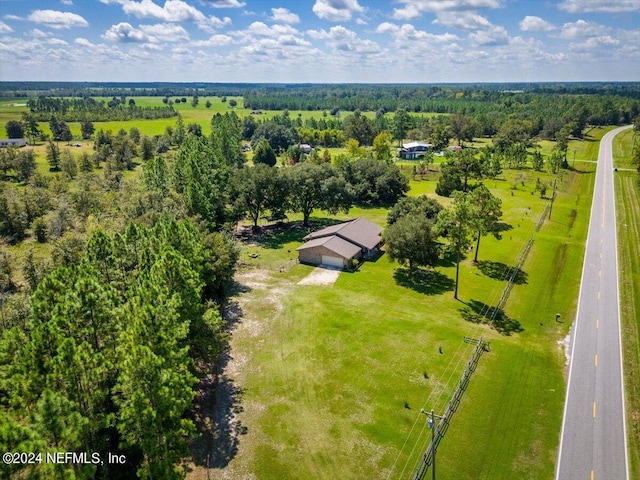 drone / aerial view with a rural view