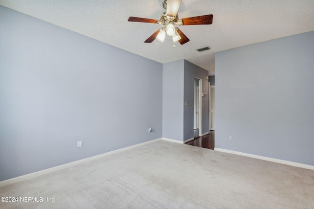 9360 Craven Rd Unit 1307, Jacksonville, FL 32257 - carpeted empty room with a textured ceiling, baseboards, ceiling fan, and visible vents