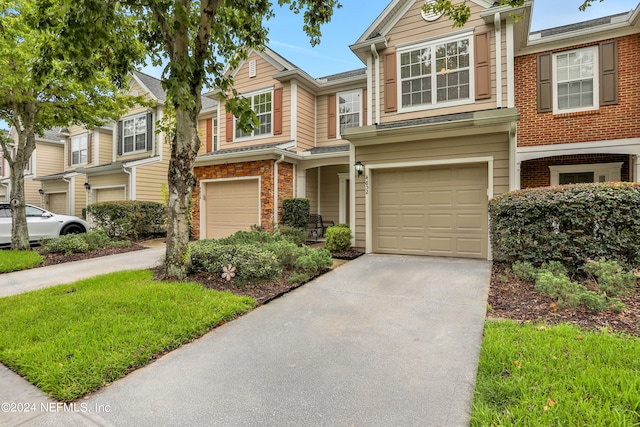 view of property featuring a garage