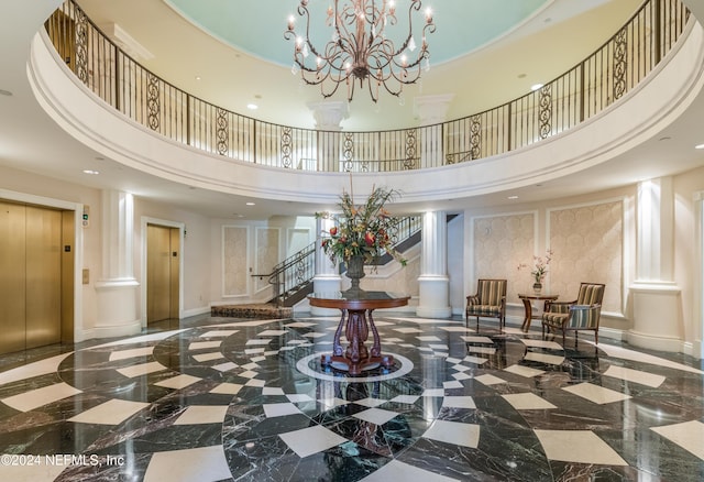 lobby with stairs