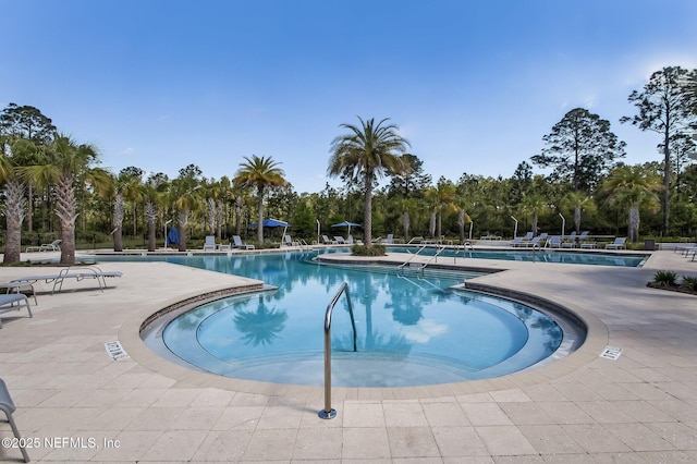 view of pool with a patio