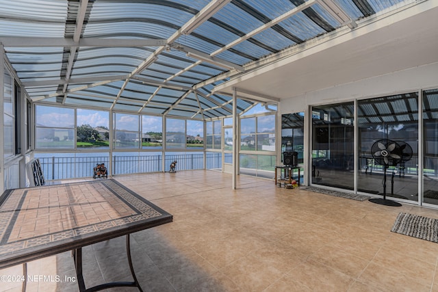 view of patio / terrace with a lanai