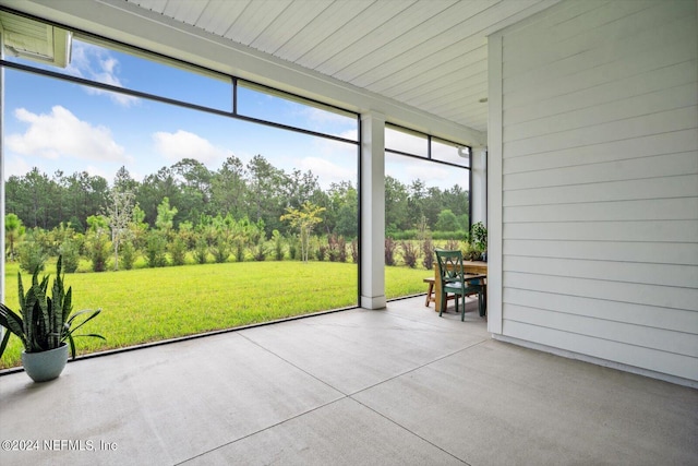 view of unfurnished sunroom