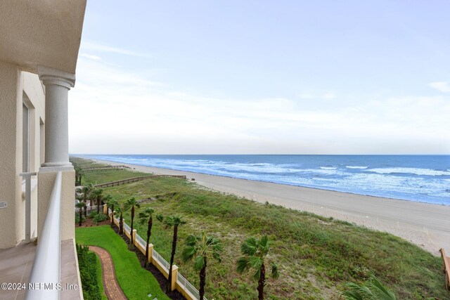 view of water feature featuring a view of the beach