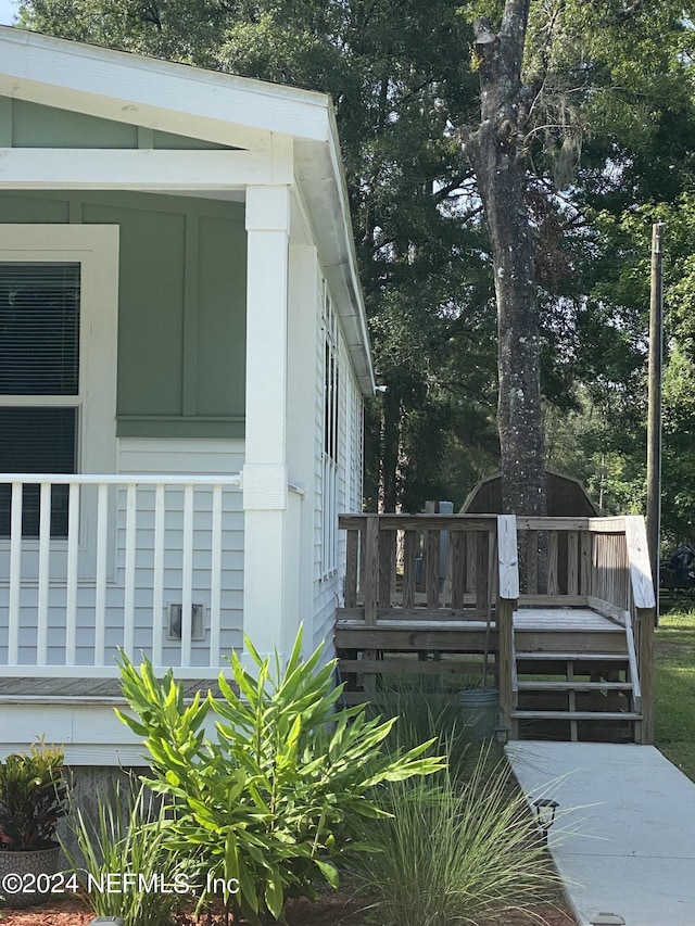 view of home's exterior with a deck