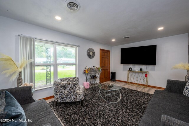 living room featuring wood-type flooring