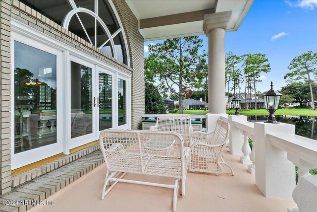 view of patio / terrace featuring french doors