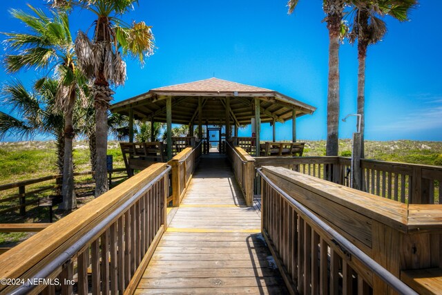 dock area featuring a gazebo