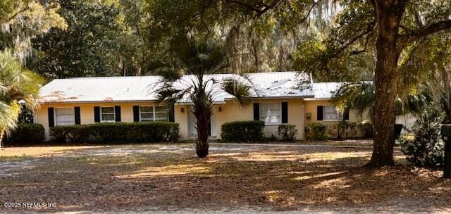 view of single story home