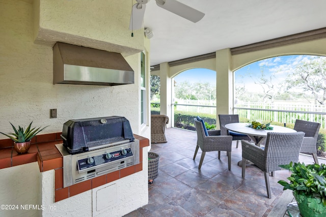 view of patio with a grill