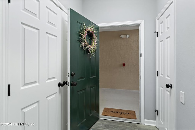 interior space featuring dark wood-type flooring