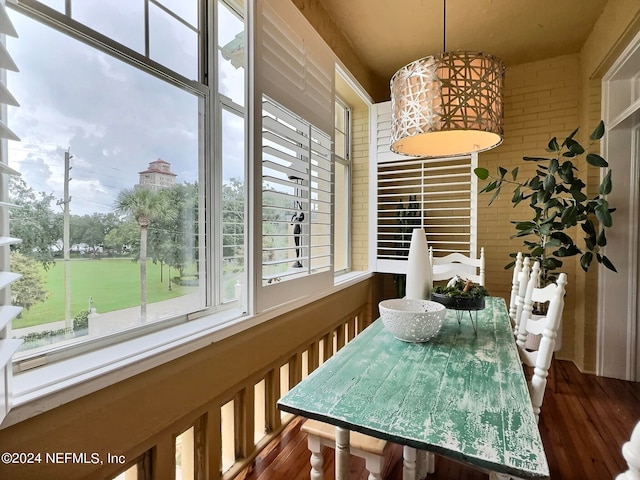 view of sunroom