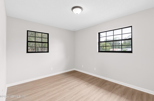 empty room with light wood-type flooring